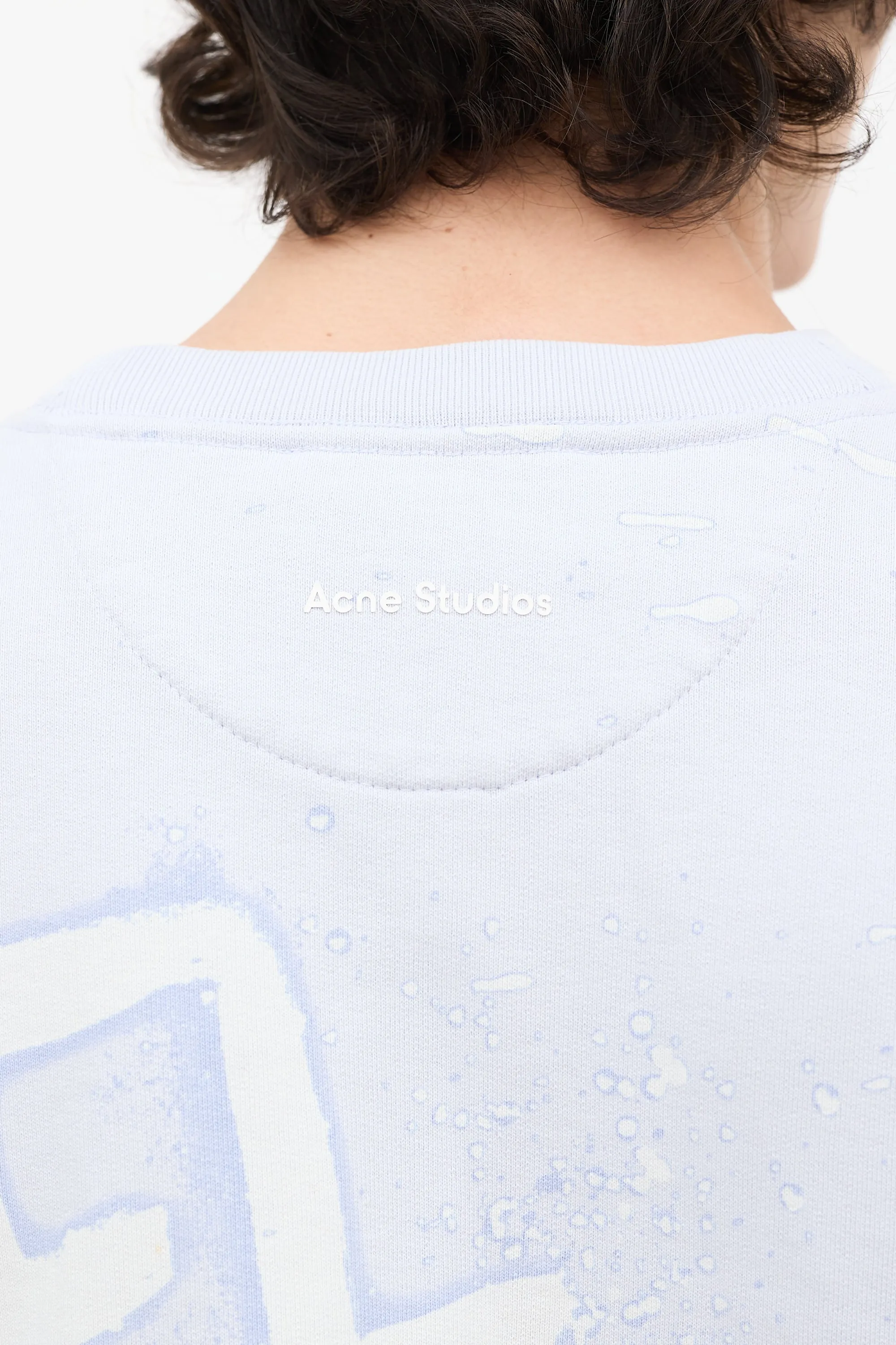 2021 Light Blue & White Graffiti Crewneck Sweater