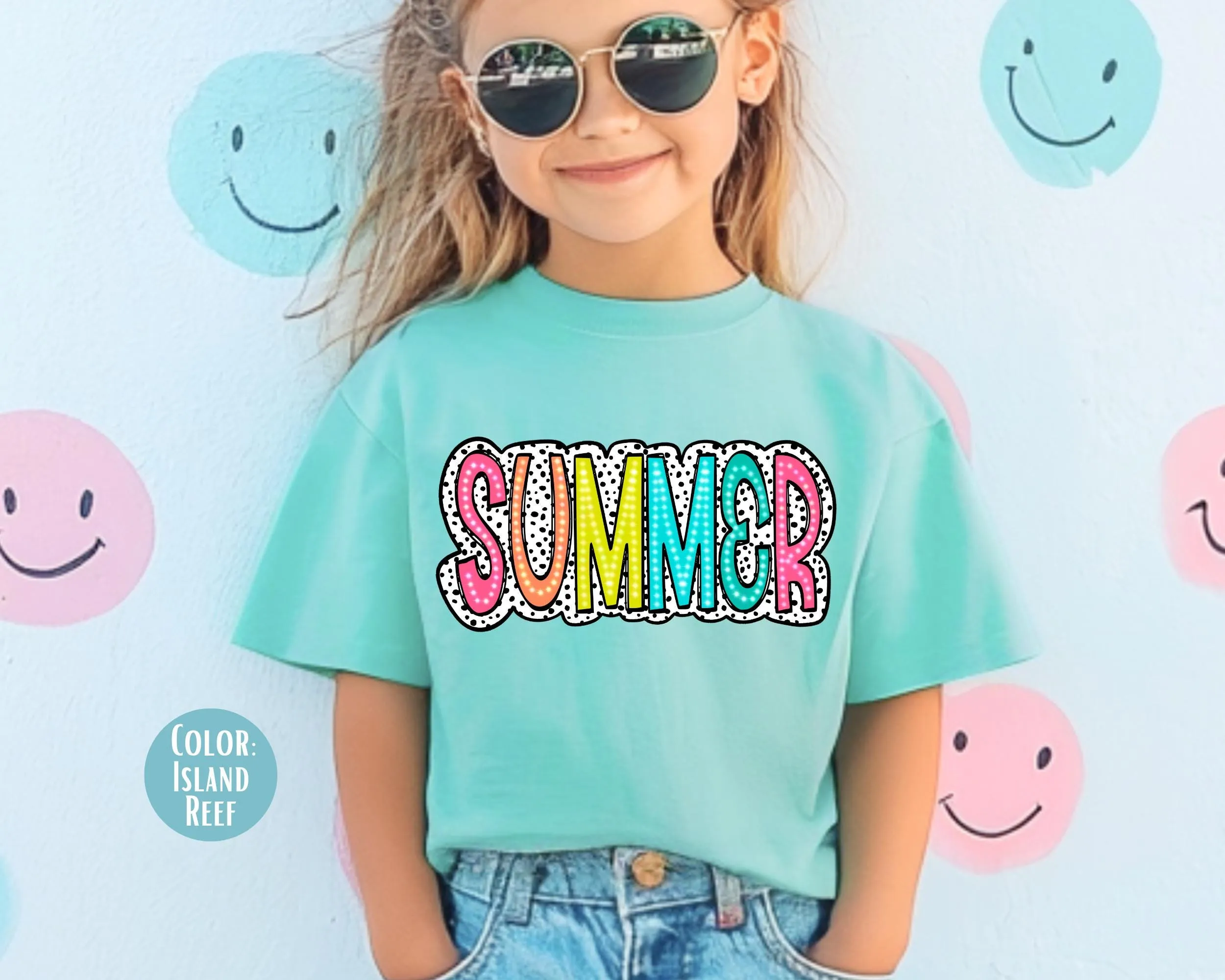 Comfort Colors® Dalmatian Summer Tee, Cute Girly Summer Shirts, Girls Summer Shirt, Matching Summer Time Shirts
