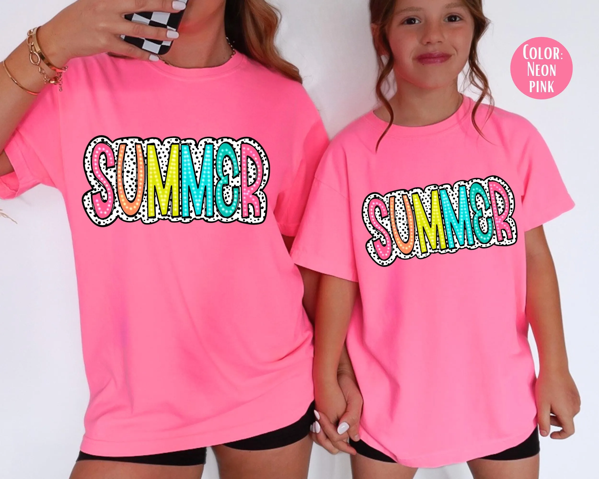 Comfort Colors® Dalmatian Summer Tee, Cute Girly Summer Shirts, Girls Summer Shirt, Matching Summer Time Shirts