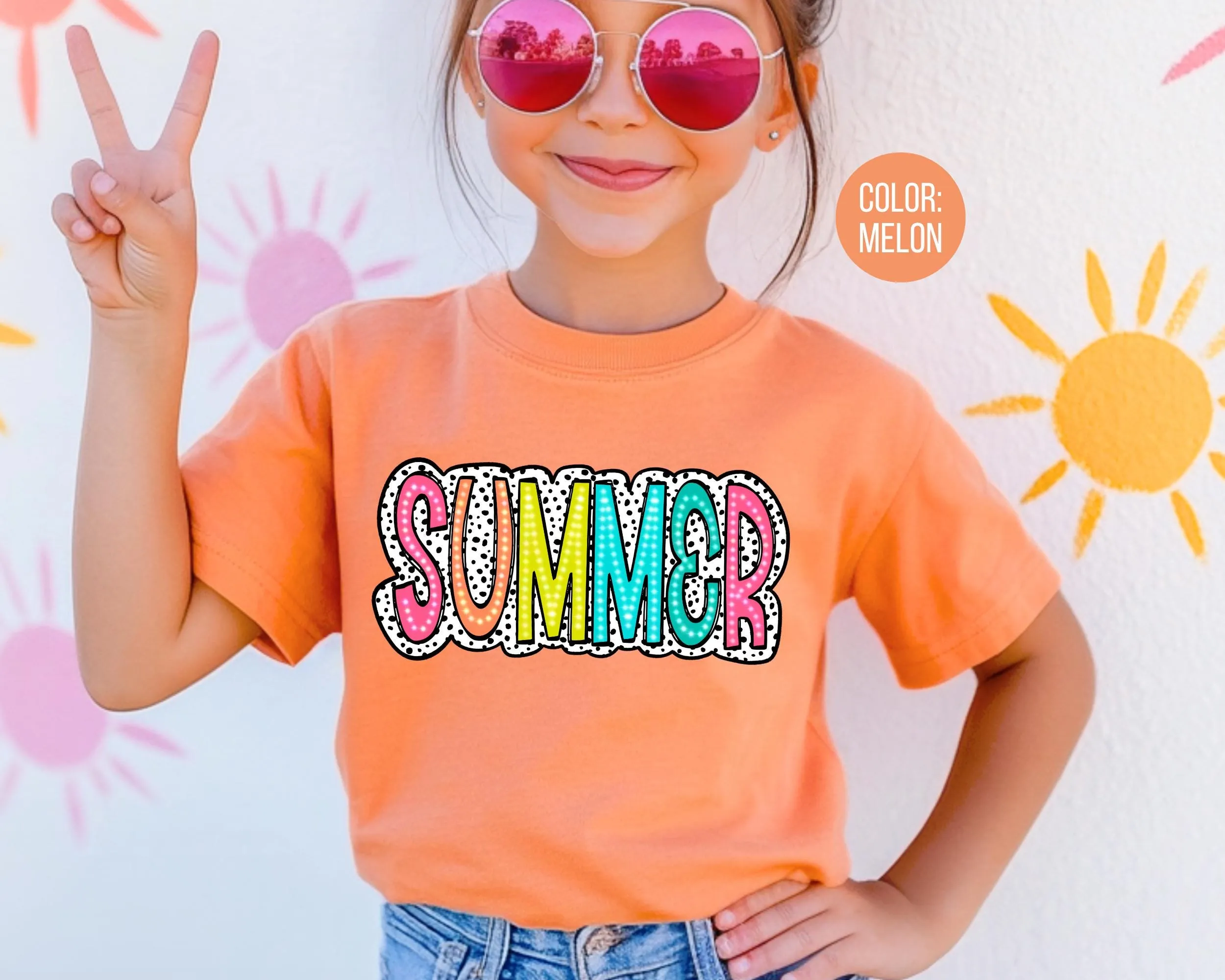 Comfort Colors® Dalmatian Summer Tee, Cute Girly Summer Shirts, Girls Summer Shirt, Matching Summer Time Shirts