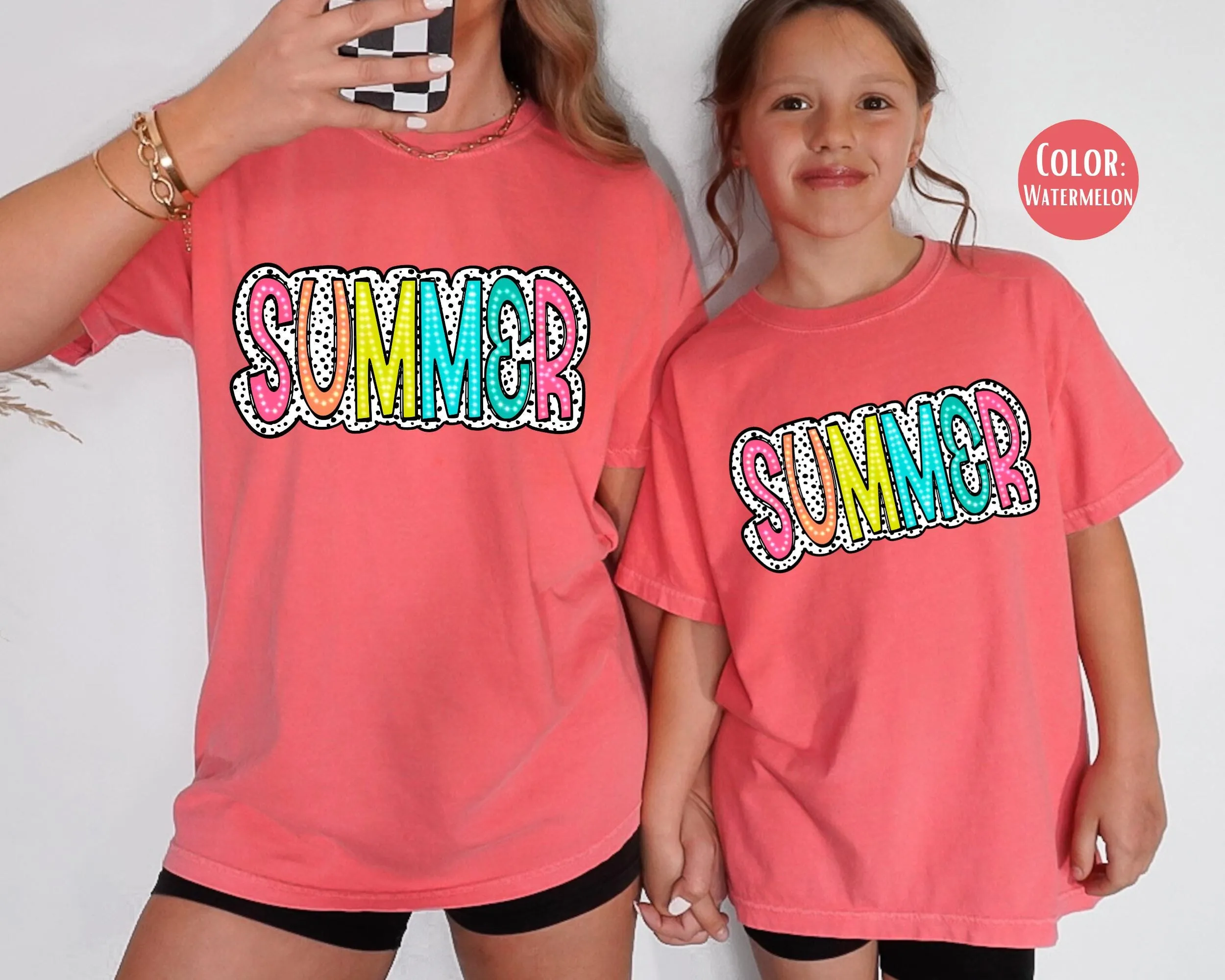 Comfort Colors® Dalmatian Summer Tee, Cute Girly Summer Shirts, Girls Summer Shirt, Matching Summer Time Shirts