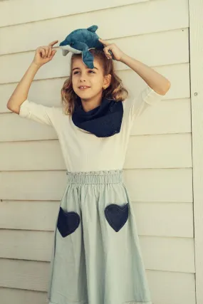 Heart Denim Skirt