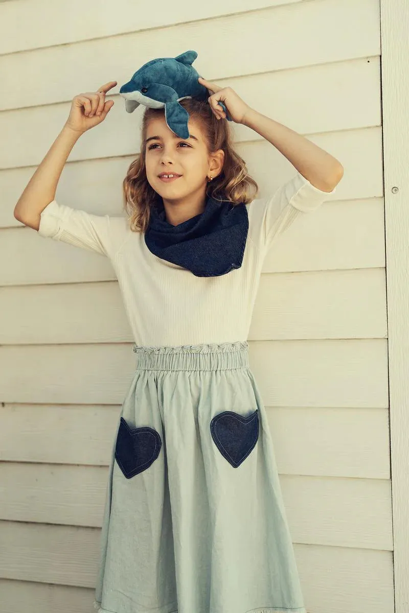 Heart Denim Skirt