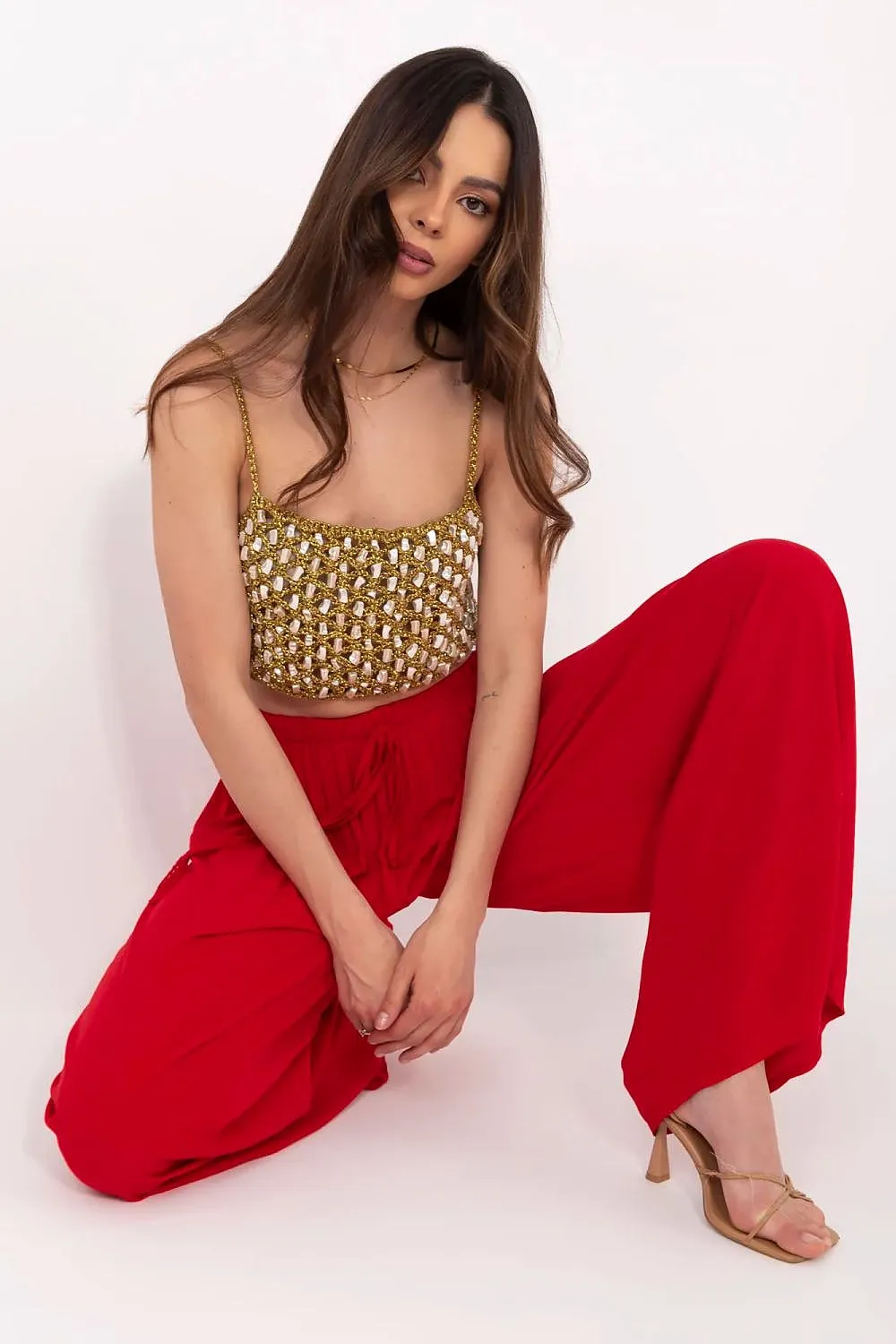 Light Blue High-Waisted Palazzo Pants - Viscose Wide-Leg Trousers