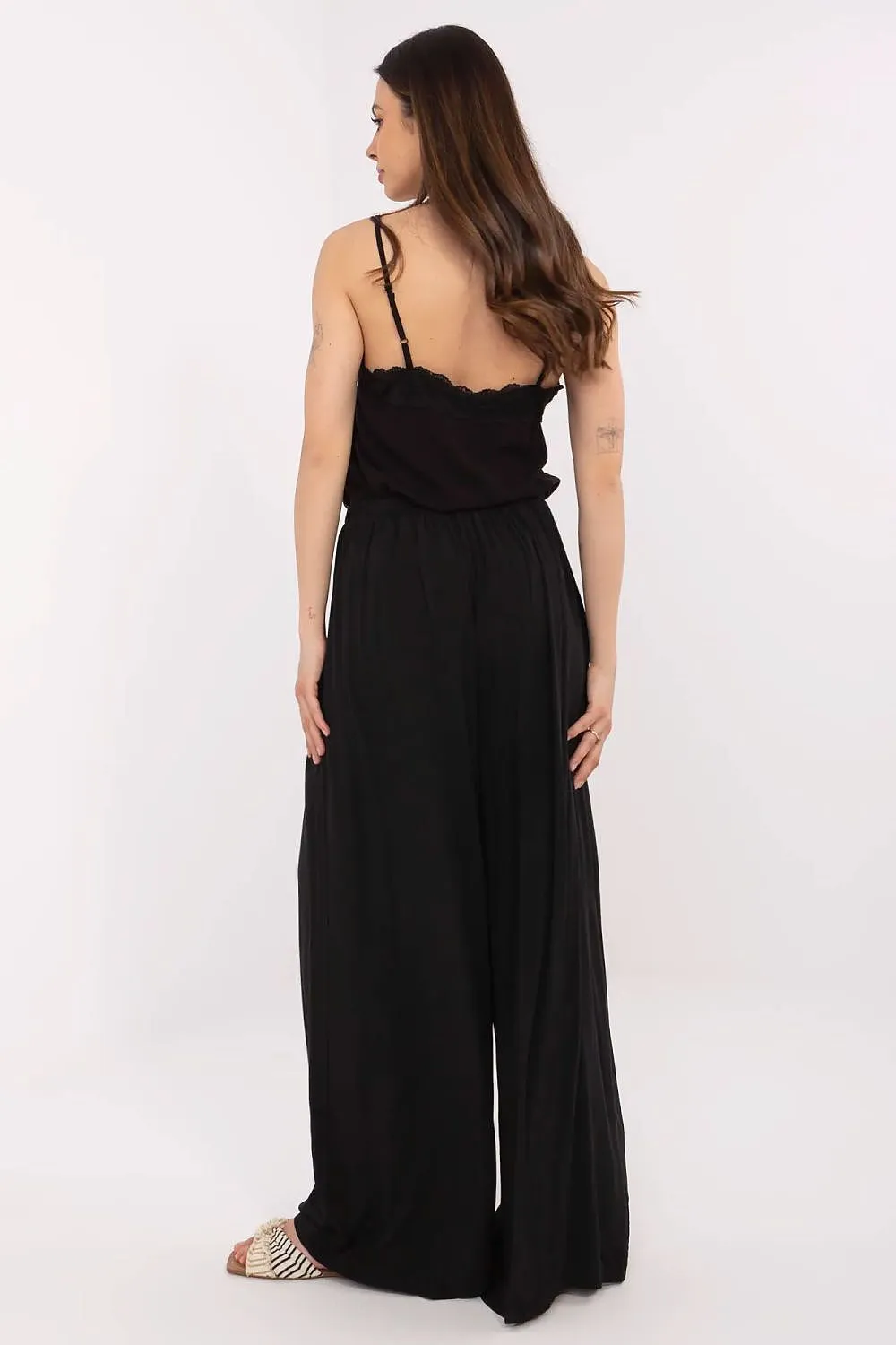 Light Blue High-Waisted Palazzo Pants - Viscose Wide-Leg Trousers