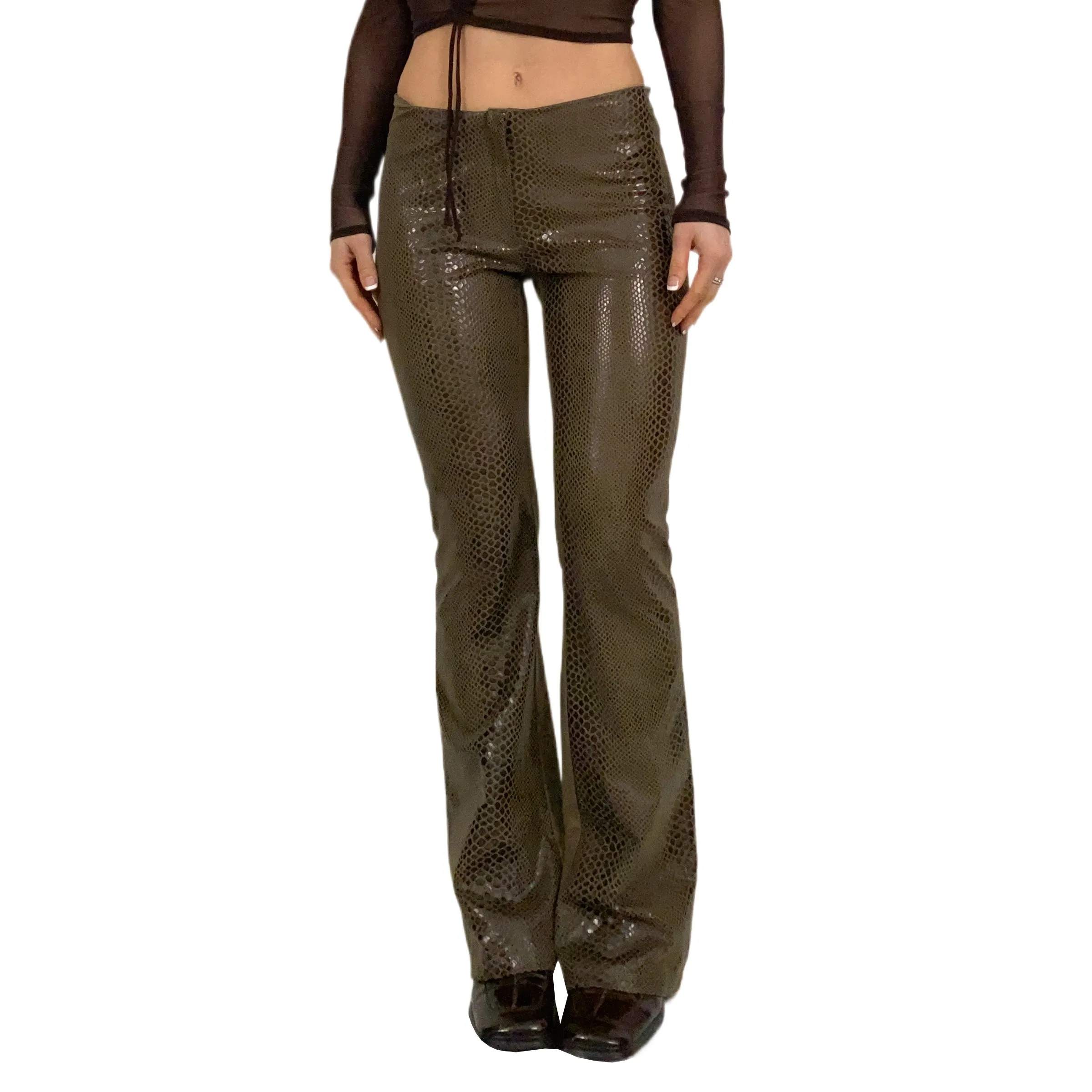 Low Rise Snakeskin Flares (XS)