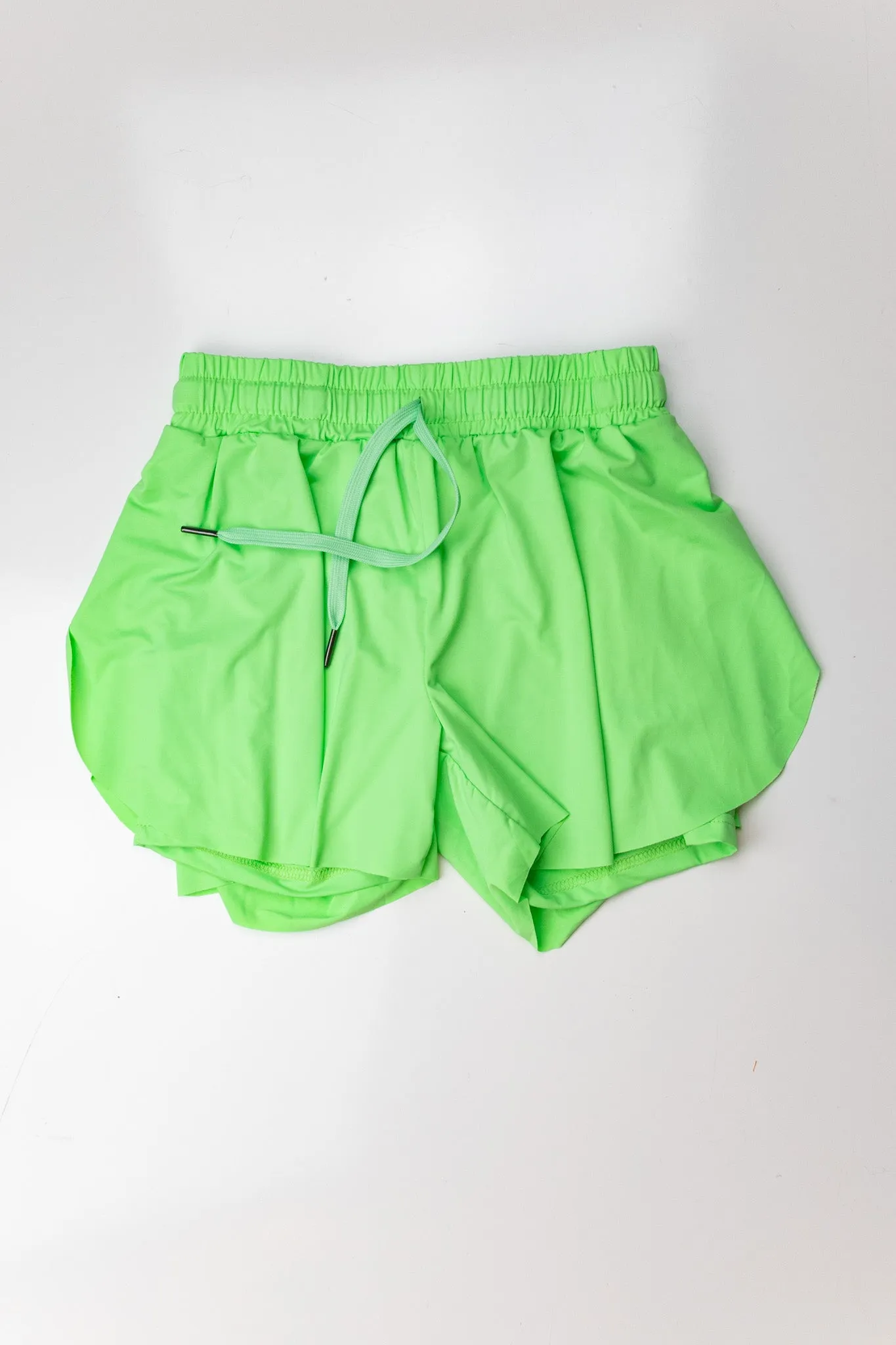 Neon Green Butterfly Shorts
