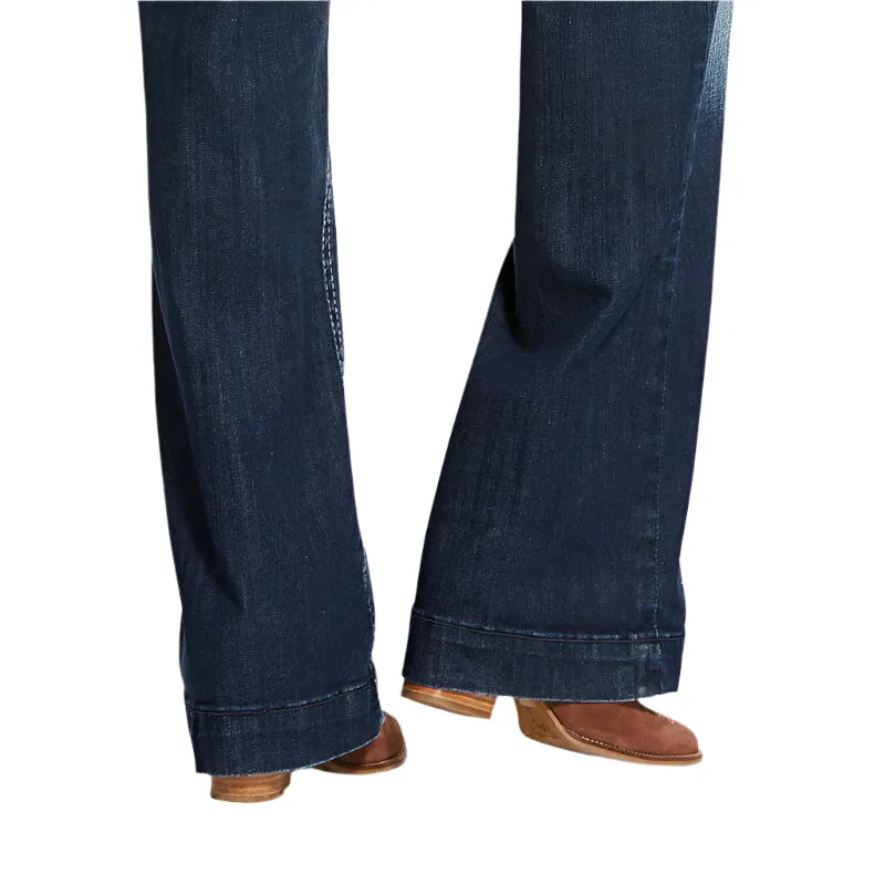 Women's Ariat Trouser Mid Rise Stretch Entwined Wide Leg Jean 10025302