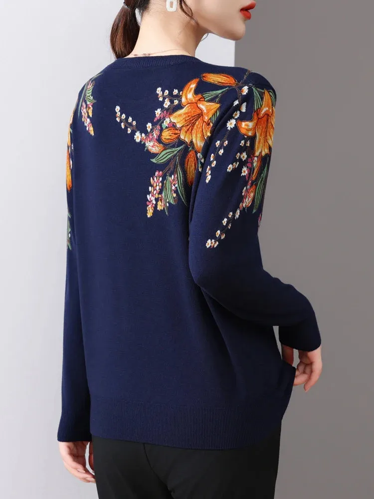 Women's Korean Fashion Slim Knitted Sweaters - Spring/Autumn Long Sleeve Pullover Tops