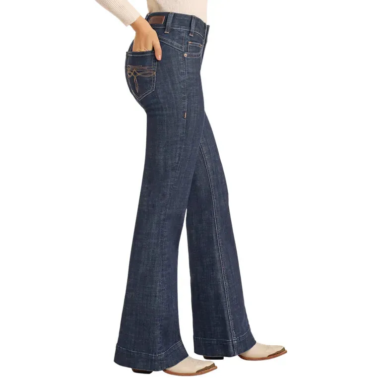 Women's Rock and Roll Mid Rise Boot Stitch Trousers BW5MD05329