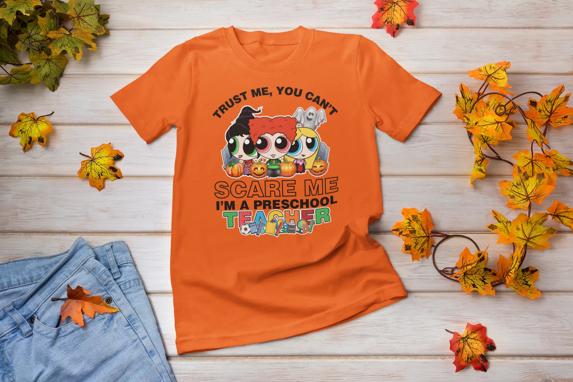 You Can't Scare Me Preschool Teacher Hocus Pocus halloween shirt